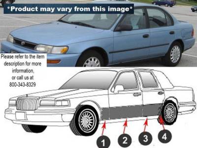 Quality Automotive Accessories - QAA TH95112 Stainless Rocker Panel Trim 8pc for 93-97 Toyota Corolla