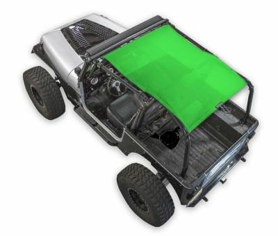 SpiderWebShade - SpiderWebShade Mesh Bikini Top-Green for Jeep YJ SWS-SHDTOP-01-YJ-GRN