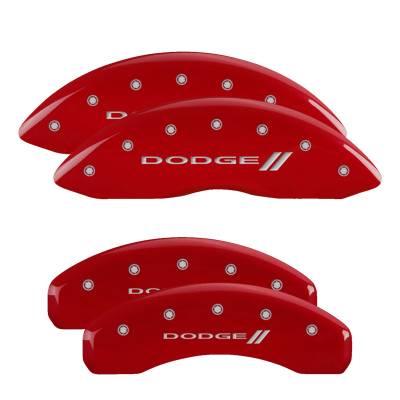 MGP Caliper Covers - MGP Caliper Covers 12204SDD3RD 4pc Engraved Front/Rear Red for 11-25 Durango
