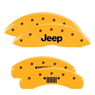 MGP Caliper Covers - MGP Caliper Covers 42020SJPLYL F/R 4pc Engraved MGP Yellow for 11-21 Jeep Grand