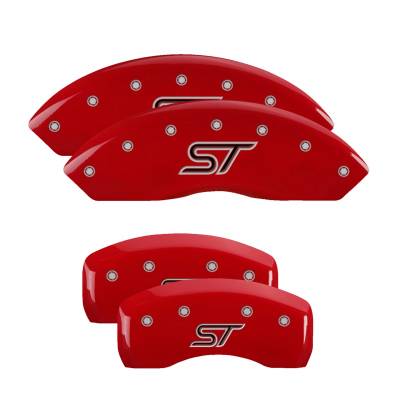 MGP Caliper Covers - MGP Caliper Covers 10252SSTORD F/R 4pc Engraved ST Red for 20-25 Ford Explorer