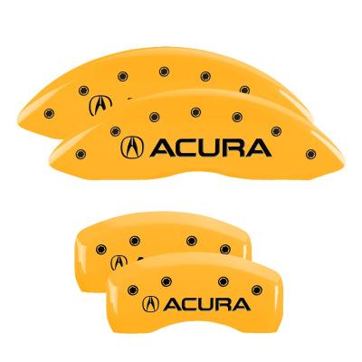 MGP Caliper Covers - MGP Caliper Covers 39007SACUYL 4pc Engraved Front/Rear Acura Yellow