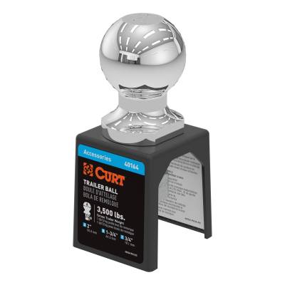 CURT - CURT 40164 2" Trailer Ball 3/4" x 1-3/4" Shank 3500 lbs Chrome Packaged