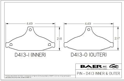 Baer Brake Systems - BAER Brakes D0413R Disc Brake Pad Set