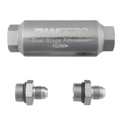 DeatschWerks - DeatschWerks 8-03-70C-010K-6 -6AN 10 Micron 70mm Compact Inline Fuel Filter Kit