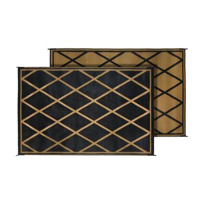Faulkner - Faulkner 68900 Mat Diamond 8x20 Black/Beige Polypropylene 8'x20'