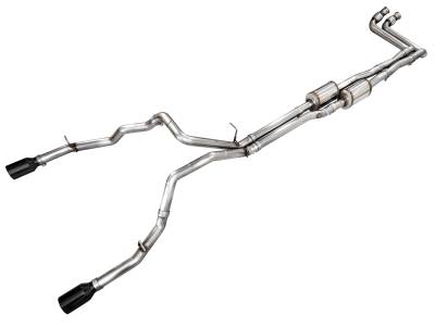 AWE Tuning - AWE Tuning 3015-33530 Dual Catback Exhaust System Black Tip for 25+ RAM 1500 3.0