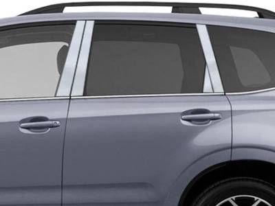 Quality Automotive Accessories - QAA PP14442 8Pc Stainless Steel Pillar Trim for 2014-2018 Subaru Forester