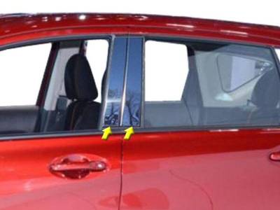 Quality Automotive Accessories - QAA PP14565 4Pc Stainless Steel Pillar Trim for 2014-2019 Nissan Versa Note