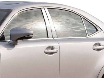 Quality Automotive Accessories - QAA PP14103 6Pc Stainless Steel Pillar Trim for 14-20 Lexus IS