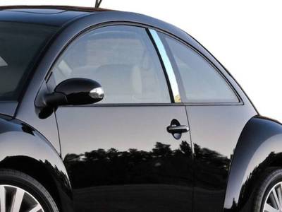 Quality Automotive Accessories - QAA PP26645 2Pc Stainless Steel Pillar Trim for 2000-2010 VW New Beetle