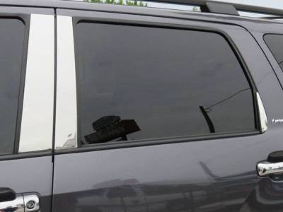 Quality Automotive Accessories - QAA PP27146 6Pc Stainless Steel Pillar Trim for 2008-2022 Toyota Sequoia