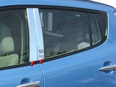 Quality Automotive Accessories - QAA PP11580 4Pc Stainless Steel Pillar Trim for 2011-2017 Nissan Leaf