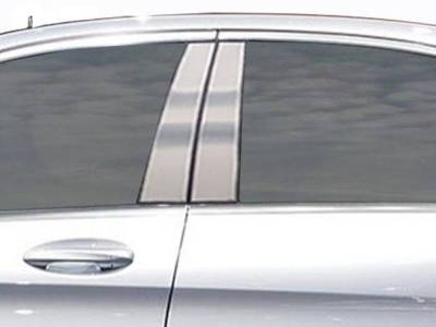 Quality Automotive Accessories - QAA PP15081 4Pc Stainless Steel Pillar Trim for 2015-2020 Mercedes C Class