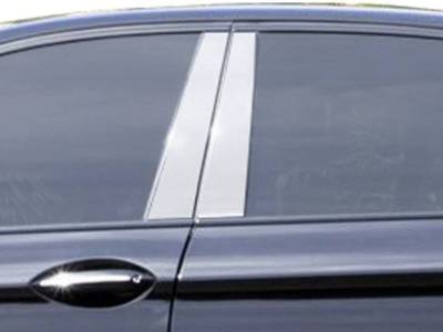 Quality Automotive Accessories - QAA PP11930 4Pc Stainless Steel Pillar Trim for 2011-2016 BMW 5 Series