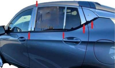Quality Automotive Accessories - QAA PP64553 10Pc Stainless Steel Pillar Trim for 2024-2025 Buick Envista