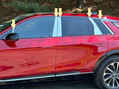 Quality Automotive Accessories - QAA PP63223 10Pc Stainless Steel Pillar Trim for 2023-2025 Cadillac Lyriq