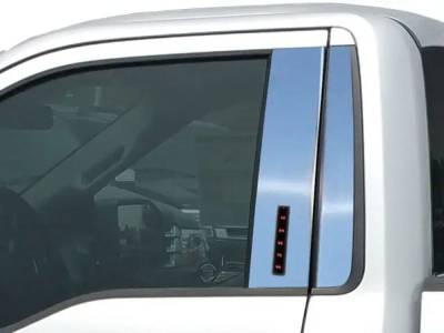 Quality Automotive Accessories - QAA PP63321 4Pc Stainless Steel Pillar Trim for 2023-2025 Ford Super Duty