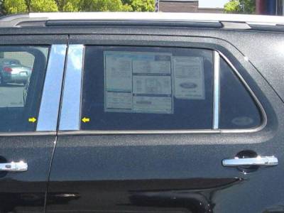Quality Automotive Accessories - QAA PP51333 6Pc Stainless Steel Pillar Trim for 2011-2019 Ford Explorer