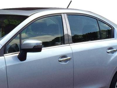 Quality Automotive Accessories - QAA PP12420 4Pc Stainless Steel Pillar Trim for 2012-2016 Subaru Impreza