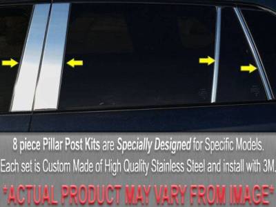 Quality Automotive Accessories - QAA PP32592 8Pc Stainless Steel Pillar Trim for 1992-1997 Buick Roadmaster