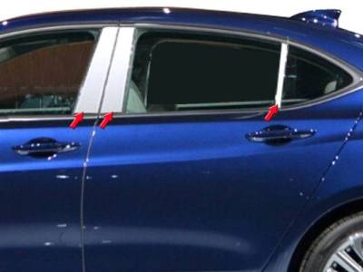 Quality Automotive Accessories - QAA PP15296 6Pc Stainless Steel Pillar Trim for 2015-2020 Acura TLX