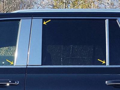 Quality Automotive Accessories - QAA PP61191 6Pc Stainless Steel Pillar Trim for 2021-2025 Chevrolet Tahoe