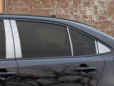 Quality Automotive Accessories - QAA PP70115 4Pc Stainless Steel Pillar Trim for 2020-2025 Toyota Corolla