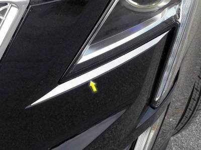 Quality Automotive Accessories - QAA HL57260 2Pc Stainless Steel Headlight Accent for 2017-2025 Cadillac XT5