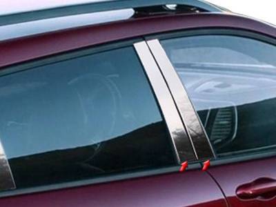 Quality Automotive Accessories - QAA PP54090 4Pc Stainless Steel Pillar Trim for 2014-2022 Jeep Cherokee