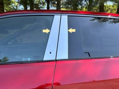 Quality Automotive Accessories - QAA PP63220 4Pc Stainless Steel Pillar Trim for 2023-2025 Cadillac Lyriq