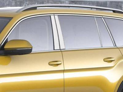 Quality Automotive Accessories - QAA PP70642 8Pc Stainless Steel Pillar Trim for Volkswagen Atlas Cross Sport