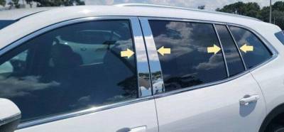 Quality Automotive Accessories - QAA PP64427 8Pc Stainless Steel Pillar Trim for 2024-2025 Acadia/Traverse