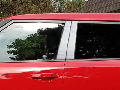 Quality Automotive Accessories - QAA PP70830 4Pc Stainless Steel Pillar Trim for 2020-2025 Kia Soul