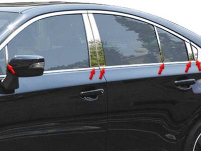 Quality Automotive Accessories - QAA PP15449 12Pc Stainless Steel Pillar Trim for 2015-2019 Subaru Legacy