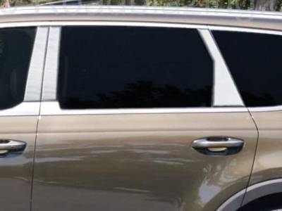 Quality Automotive Accessories - QAA PP70851 6Pc Stainless Steel Pillar Trim for 2020-2025 Kia Telluride