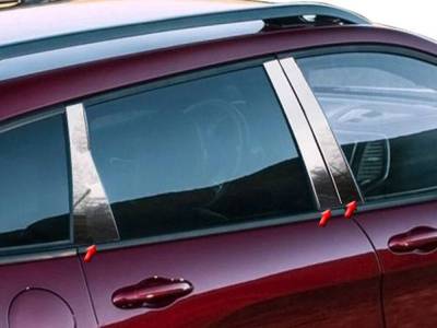 Quality Automotive Accessories - QAA PP54091 6Pc Stainless Steel Pillar Trim for 2014-2022 Jeep Cherokee