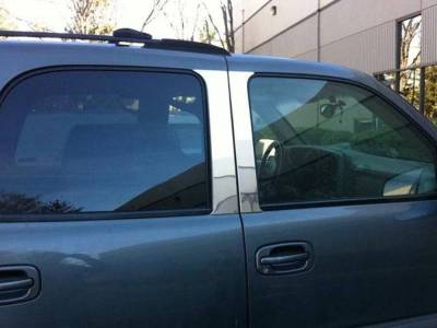 Quality Automotive Accessories - QAA PP40198 4Pc Stainless Steel Pillar Trim for 00-06 Chevrolet Suburban