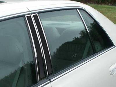 Quality Automotive Accessories - QAA PP40246-OL 6Pc Stainless Steel Pillar Trim for 2006-2011 Cadillac DTS