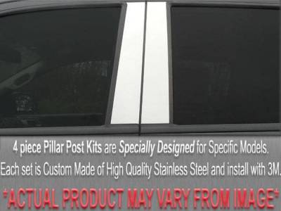 Quality Automotive Accessories - QAA PP96060 4Pc Stainless Steel Pillar Trim for 96-02 Mercedes E Class