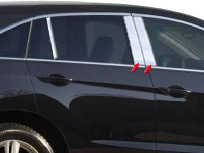 Quality Automotive Accessories - QAA PP13270 4Pc Stainless Steel Pillar Trim for 2013-2018 Acura RDX