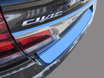 Quality Automotive Accessories - QAA RB12214 1Pc Stainless Steel Rear Bumper Accent for 2012-2015 Honda Civic