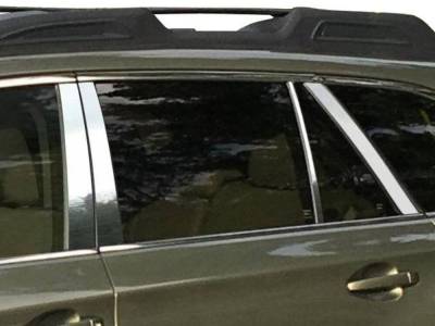 Quality Automotive Accessories - QAA PP16482 8Pc Stainless Steel Pillar Trim for 2015-2019 Subaru Outback