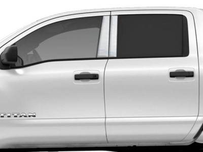 Quality Automotive Accessories - QAA PP16523 4Pc Stainless Steel Pillar Trim for 2016-2024 Nissan Titan