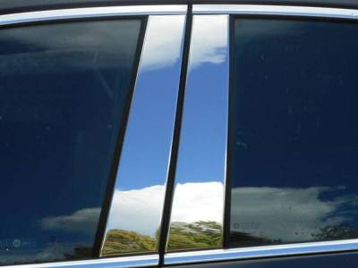 Quality Automotive Accessories - QAA PP56105 4Pc Stainless Steel Pillar Trim for 2016-2025 Chevrolet Malibu