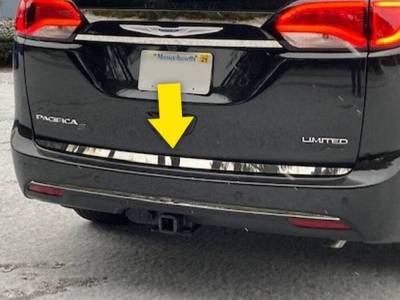 Quality Automotive Accessories - QAA RD57750 1Pc Stainless Steel Rear Deck Trim for 2017-2025 Chrysler Pacifica
