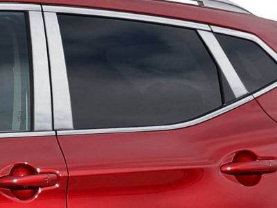 Quality Automotive Accessories - QAA PP17596 6Pc Stainless Steel Pillar Trim for 2017-2020 Nissan Rogue Sport