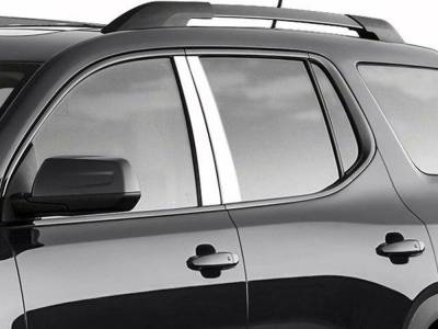Quality Automotive Accessories - QAA PP57425 4Pc Stainless Steel Pillar Trim for 2017-2023 GMC Acadia