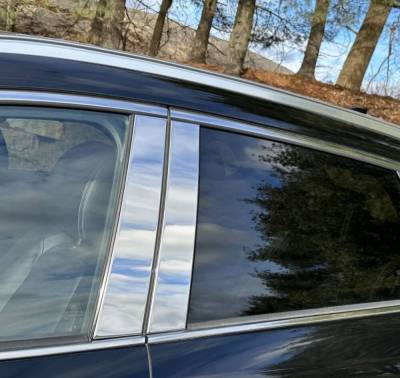 Quality Automotive Accessories - QAA PP17725 4Pc Stainless Steel Pillar Trim for 2016-2023 Mazda CX-9