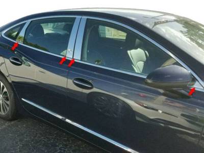 Quality Automotive Accessories - QAA PP57522 8Pc Stainless Steel Pillar Trim for 2017-2019 Buick LaCrosse